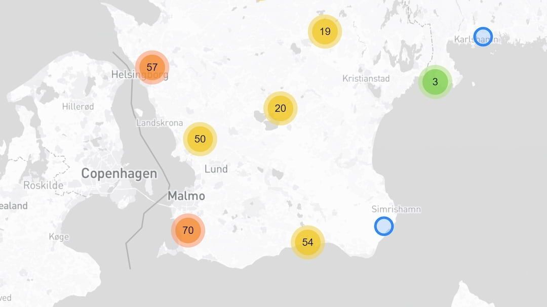 Karta som visar inladdningar av husmodeller