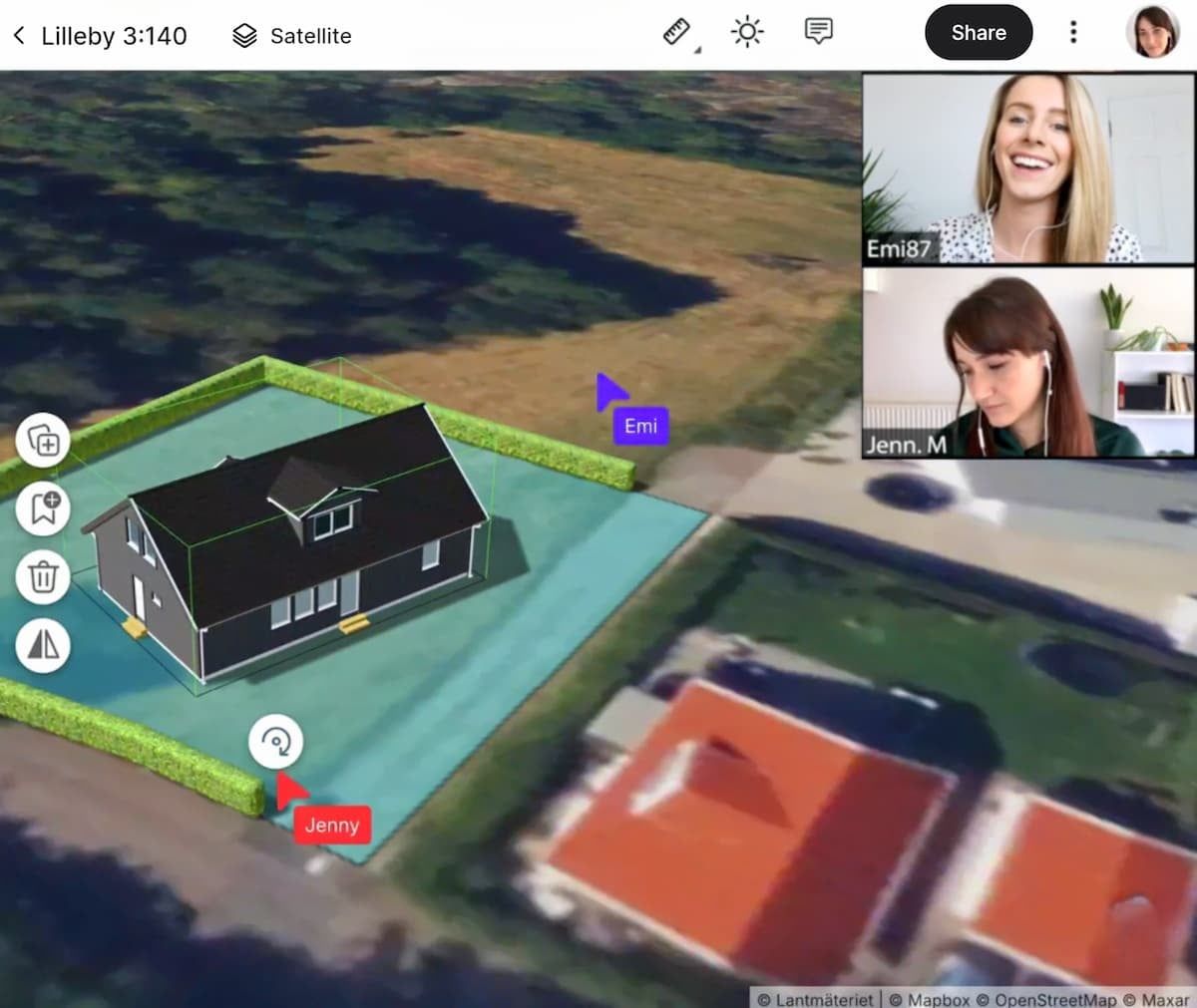 Planned property with annotations and comments