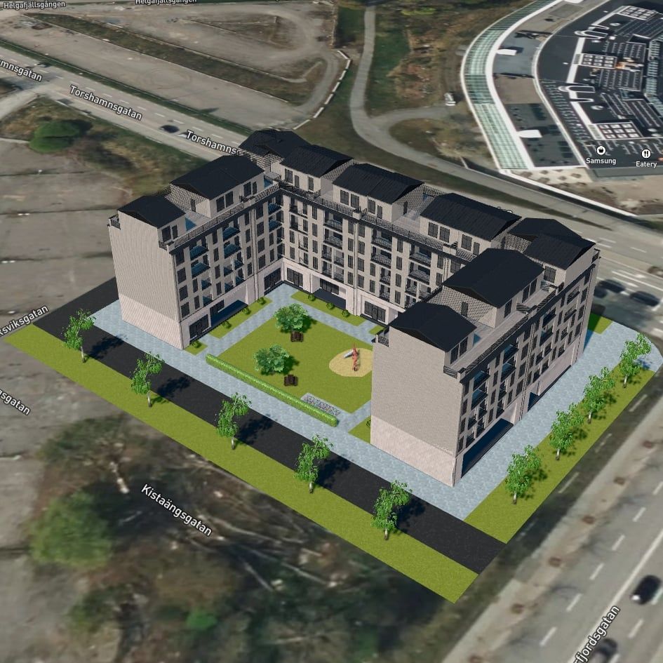 Apartments residential project with measurements