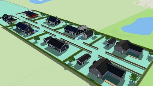 Övergripande bild av ett bostadsområden planerat i Devolv