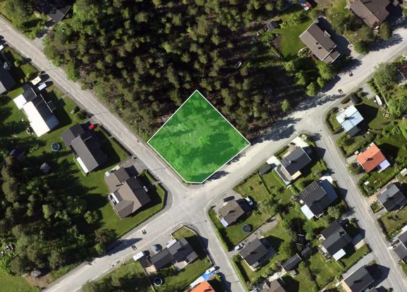 Överblick av en tomt och dess fastighetsgränser
