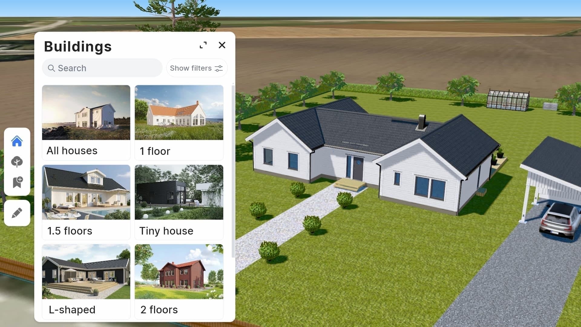 House model in the mapping tool