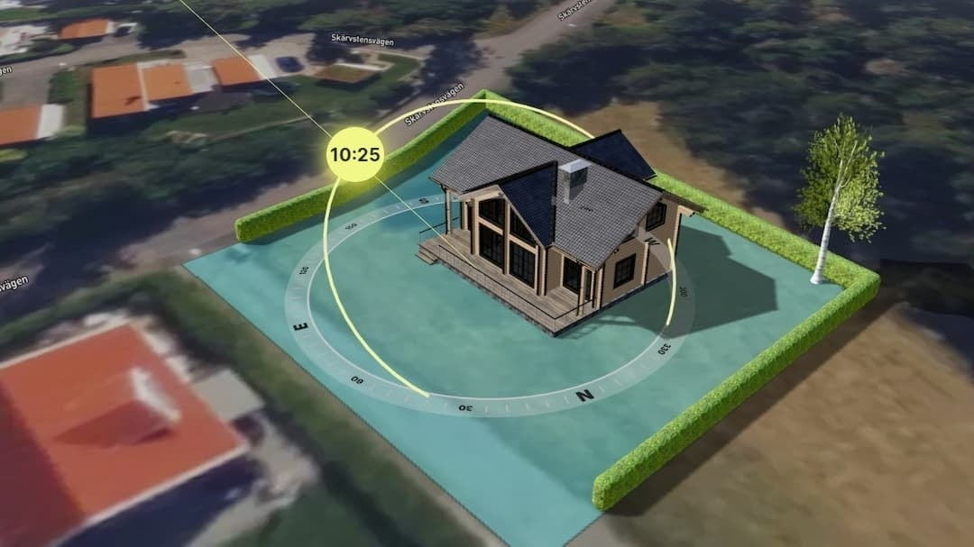 Visualization of sunlight on the property