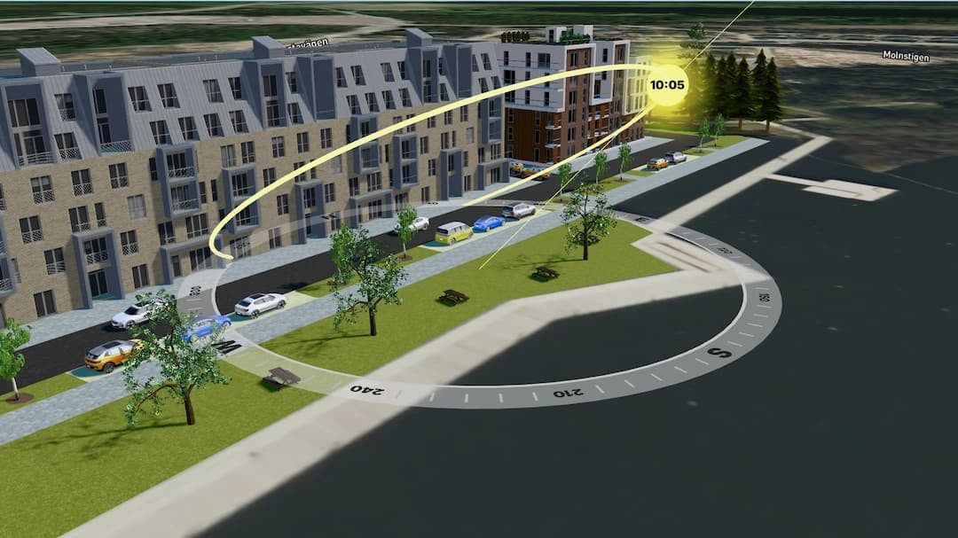 Visualization of sunlight on the property